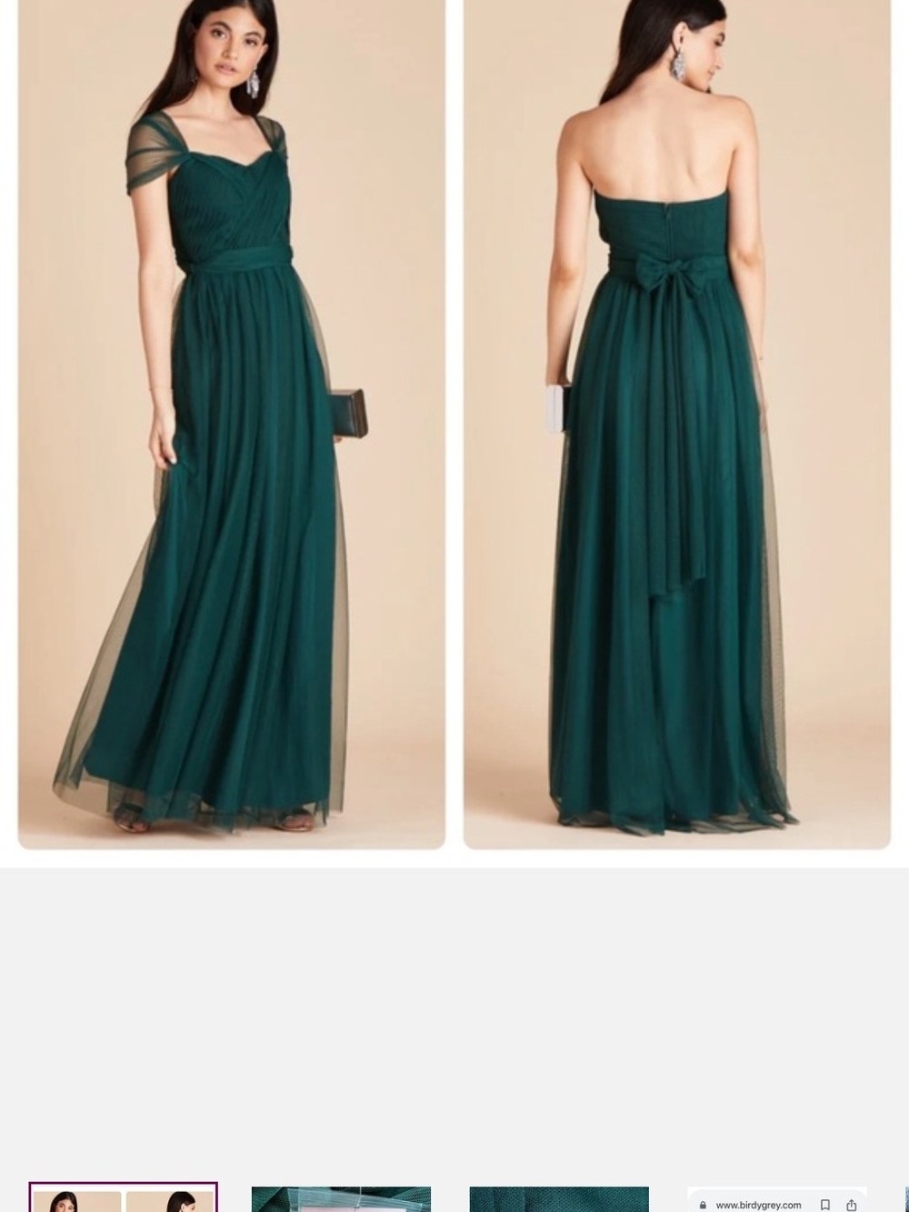 NWT Birdy Grey Emerald Convertible Christina Formal Dress Sz L - Picture 13 of 16